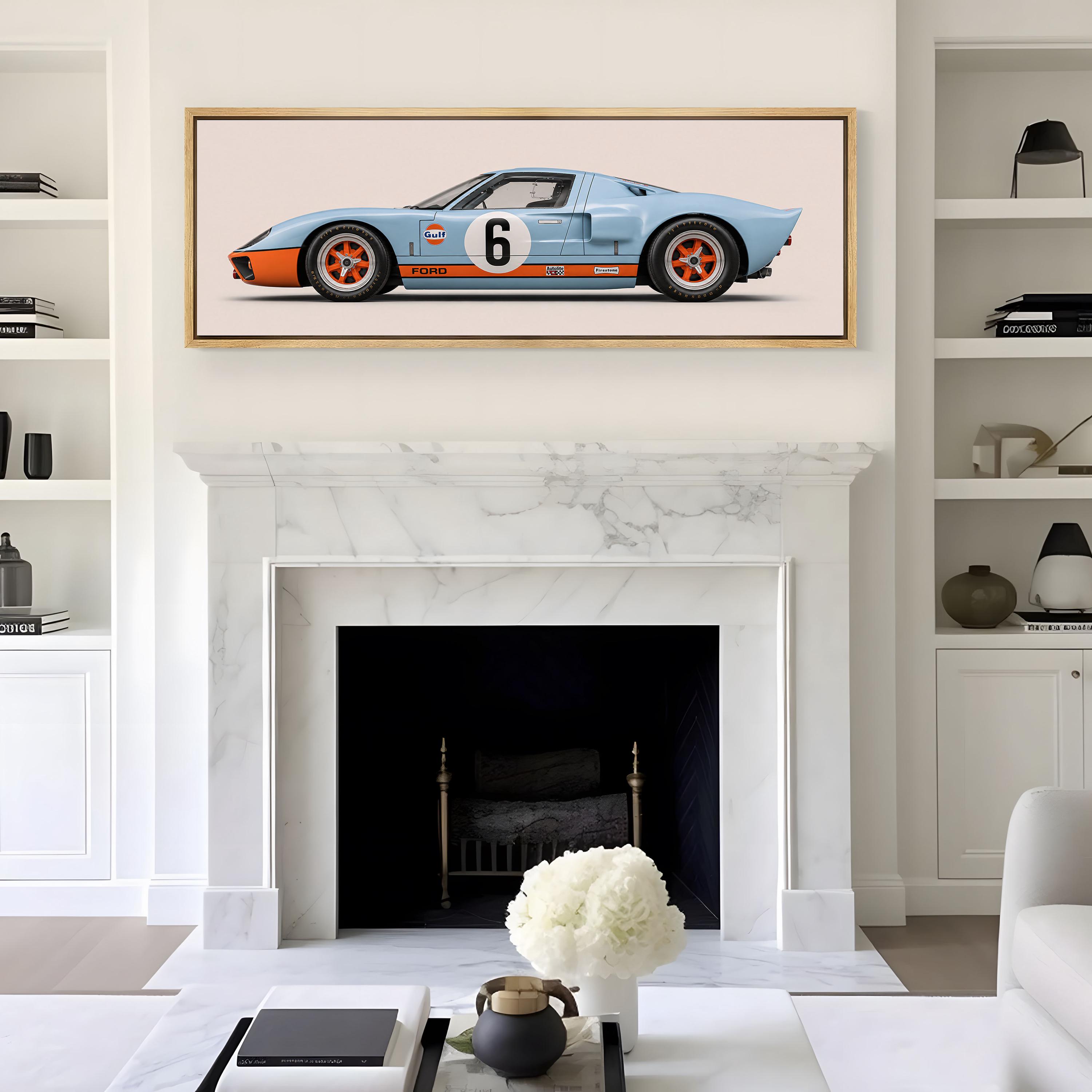 Ford GT40 Gulf Racing Wall Art Print, Vintage Le Mans Race Car Canvas ...