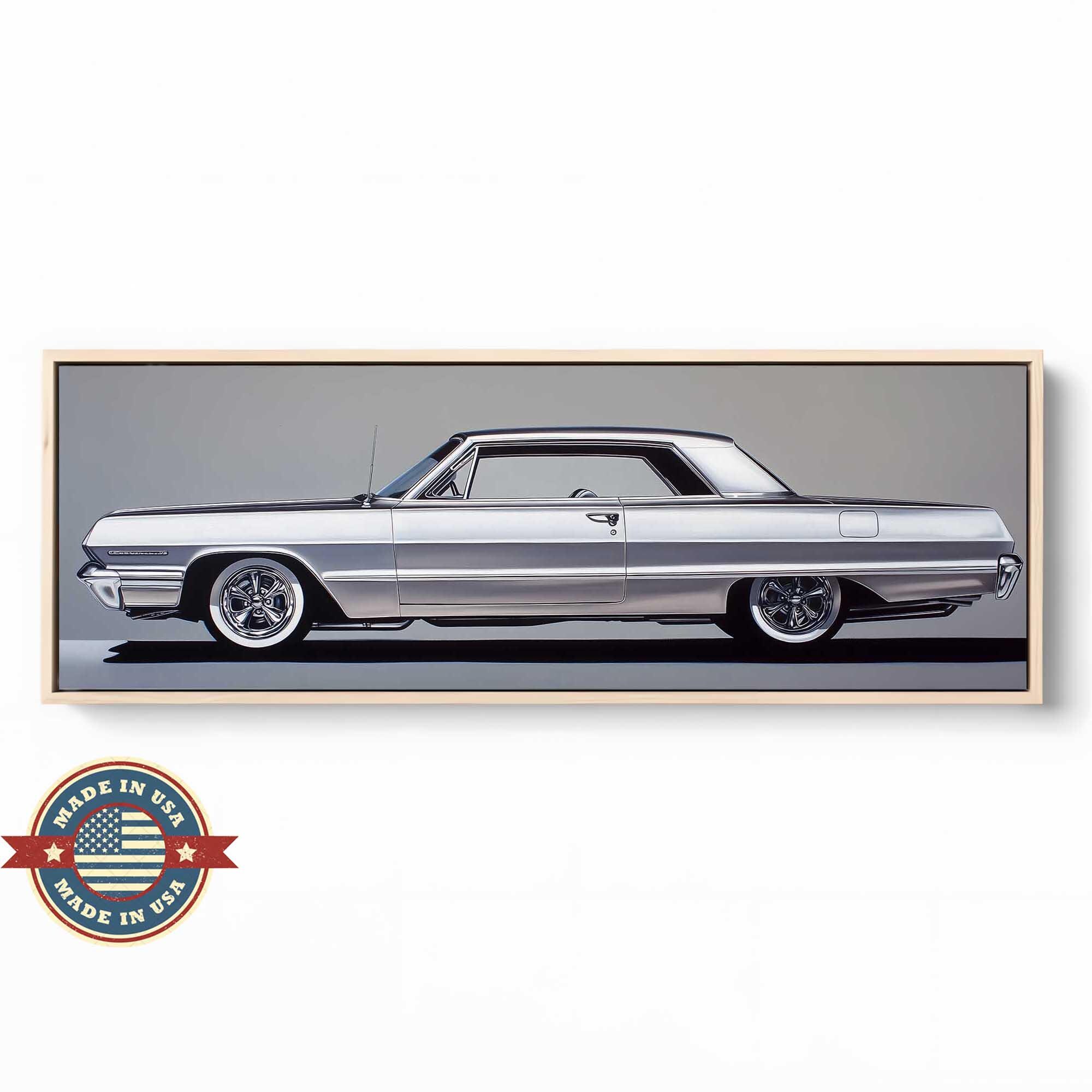 1963 Chevrolet Impala SS, Panoramic Canvas Print, Vintage