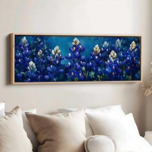 Bluebonnet Panorama Painting, Texas State Flower Art, Botanical Wall Art, State Flower Print, US State Flowers Decor, Nature-Inspired Art