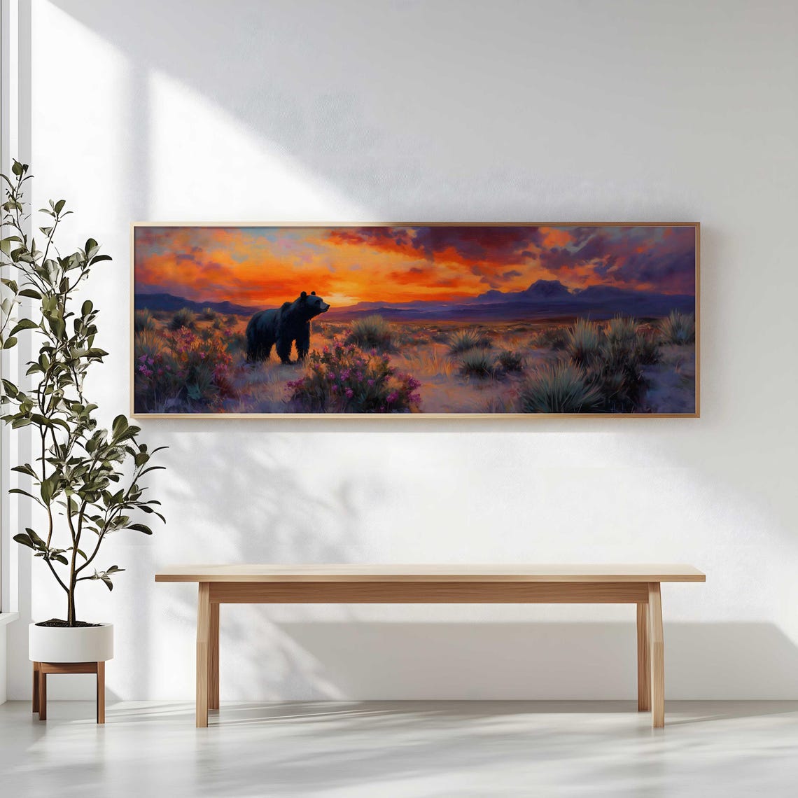 Panoramic Wall Art, Black Bear, State Animal Art, Louisiana, Alabama ...