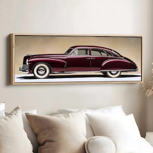 1948 Tucker Torpedo, Panoramic Canvas Print, Vintage Automotive Wall Art, Car Lover Gift, Classic Truck Print, Retro Auto Decor