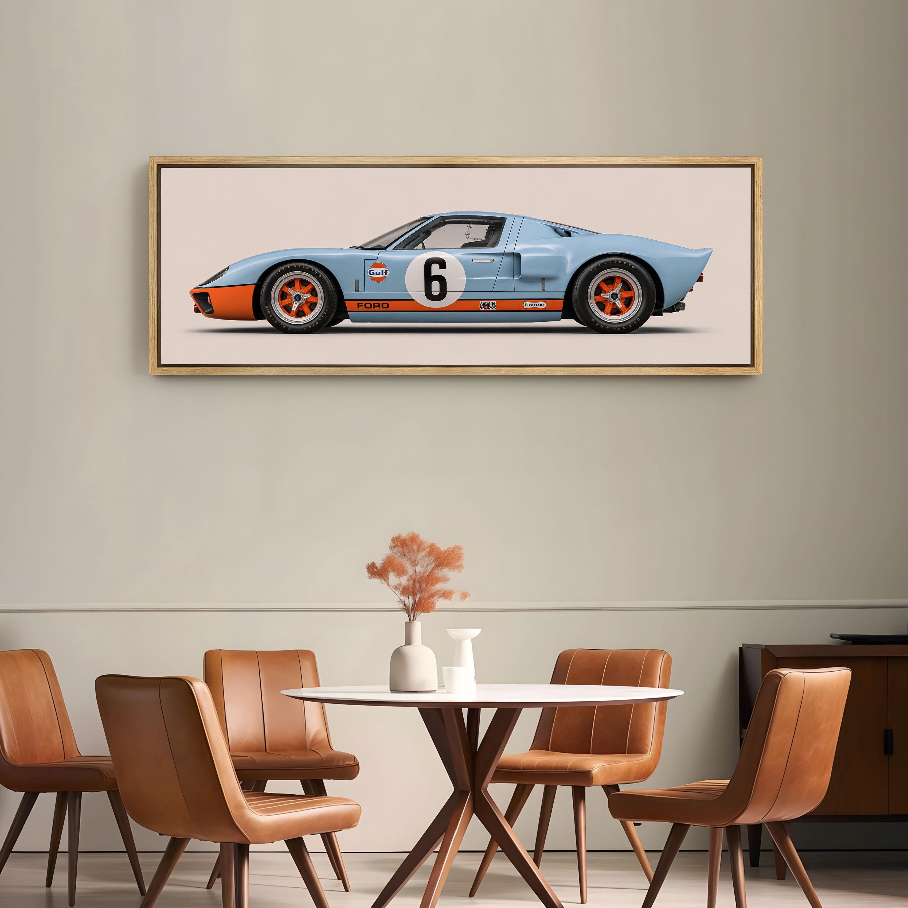 Ford GT40 Gulf Racing Wall Art Print, Vintage Le Mans Race Car Canvas ...