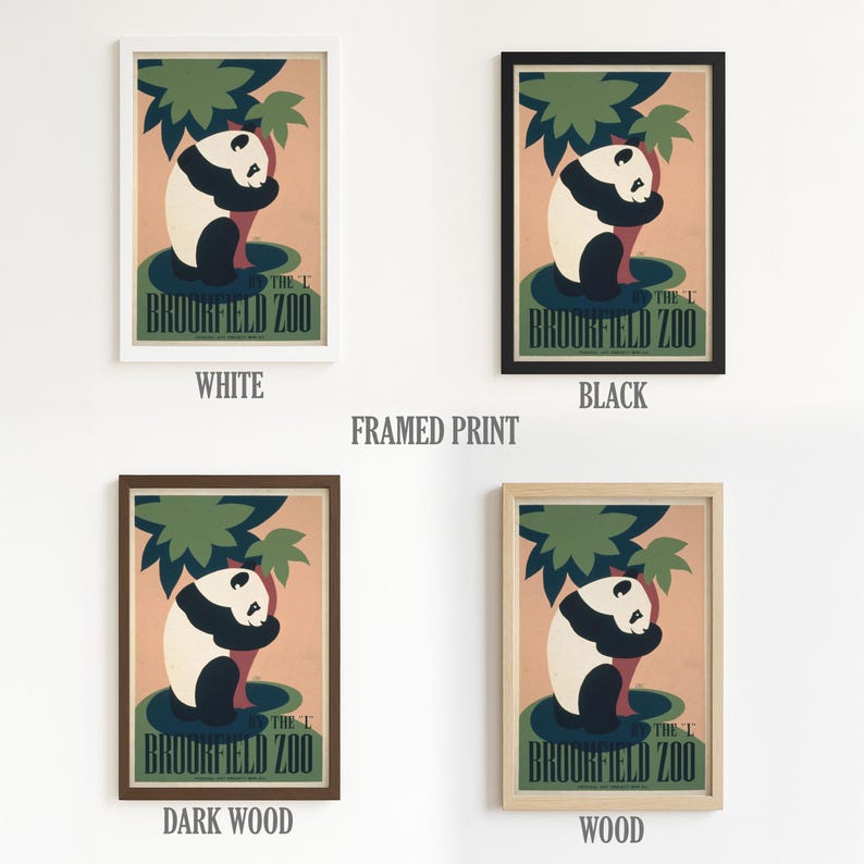 Brookfield Zoo Panda Poster Print, Vintage WPA Style Zoo Wall Art ...