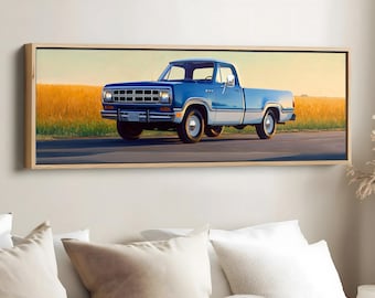 1974 Dodge D100 Wall Art Print | Classic Dodge Pickup Truck | Vintage American Truck Decor | Garage Man Cave Art