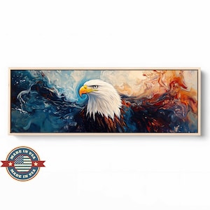Bald Eagle in US Flag colors Wall Art, Bald Eagle Abstract art, Patriotic Bald Eagle, Bald Eagle Painting,  Bald Eagle Canvas