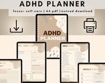 adhd digital planner pdf adhd update planner for iPad good note brain dump adhd selfcare & habit tracker adhd checklist weekly overview