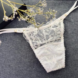 String Blanc En Dentelle WARNER'S - Taille L - Neuf Avec Étiquettes - Fabriqué En France