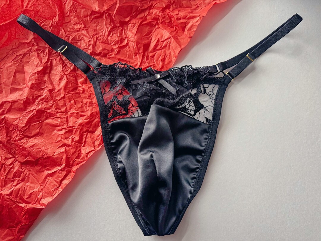 Magnifique string homme en satin avec dentelle de luxe - Etsy France