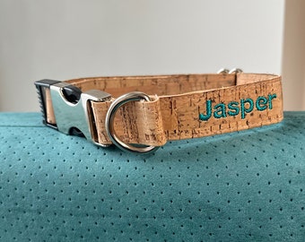 Cork Dog Collar/Natural/Eco Friendly/Personalized