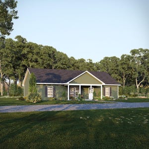 50' X 28.5' Pinebark Ranch House Plan (reversed) | 3 Bedroom 2 Bath ...