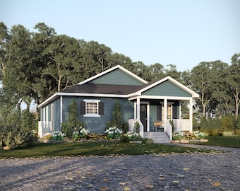30 'x 44' Mapleview Ranch Haus Plan (Umgedreht) | 3 Schlafzimmer , 2 Badezimme Story Home | 1320 SF Blueprint PDF (Crawlspace Foundation)