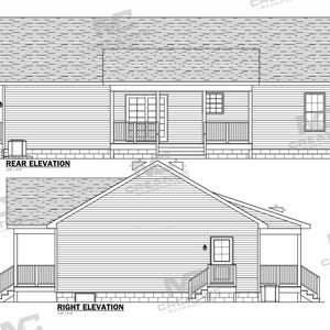 50' X 28.5' Pinebark Ranch House Plan (reversed) | 3 Bedroom 2 Bath ...