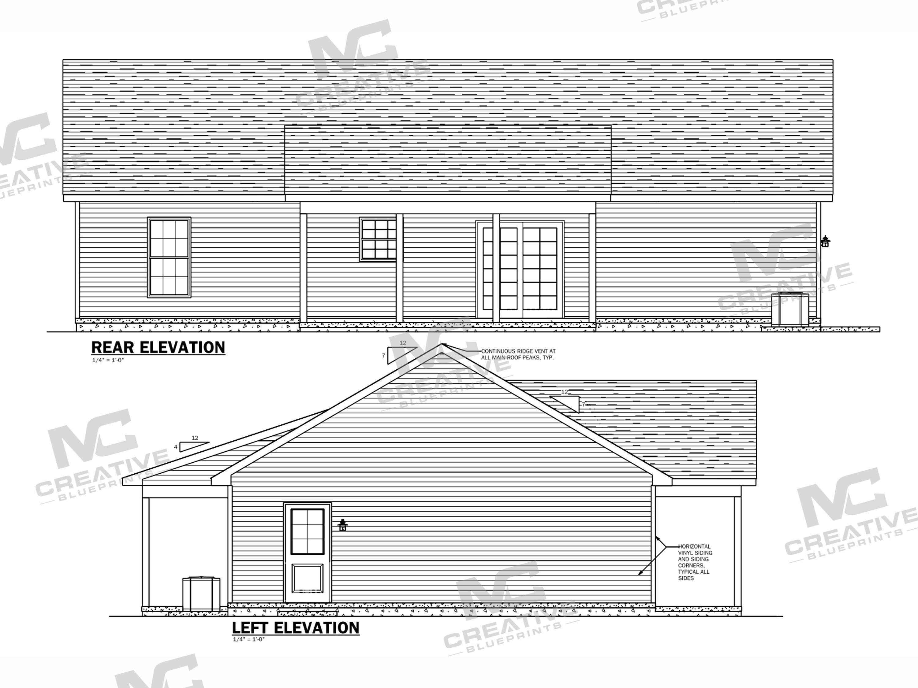 50' X 28.5' Pinebark Ranch House Plan | 3 Bedroom 2 Bath Single Story ...