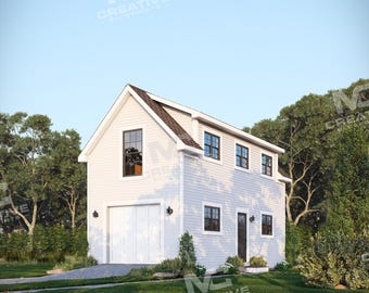 Cobertizo de lujo Cedarcrest de 4,9 m x 9,1 m con altillo, garaje de dos plantas y taller, 72,5 m² (plano en PDF, cimientos de vigas de madera)
