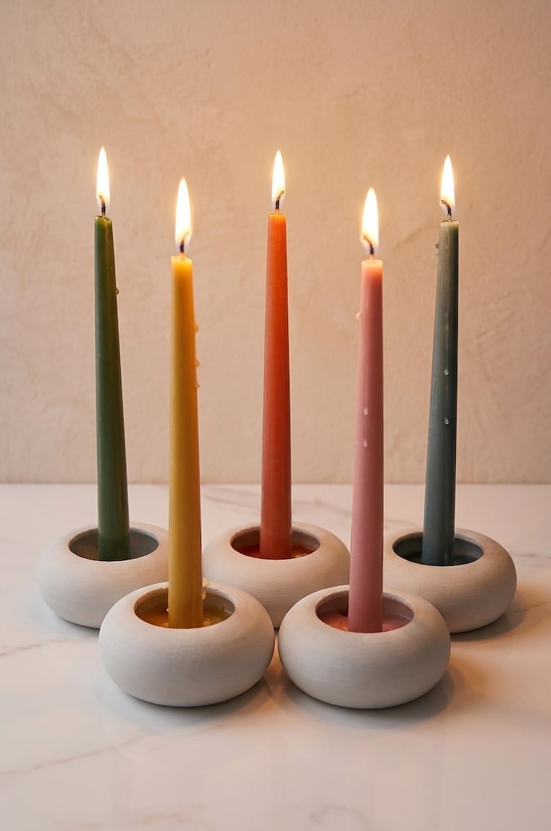 Concrete Candle Holder, Modern Holder for Neutral Decor