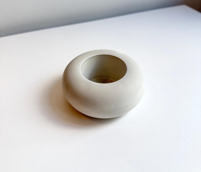 Modern Concrete Pillar Candle Holder, Minimalist Sculptural Home Decor