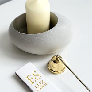 Modern Concrete Pillar Candle Holder, Minimalist Sculptural Home Decor