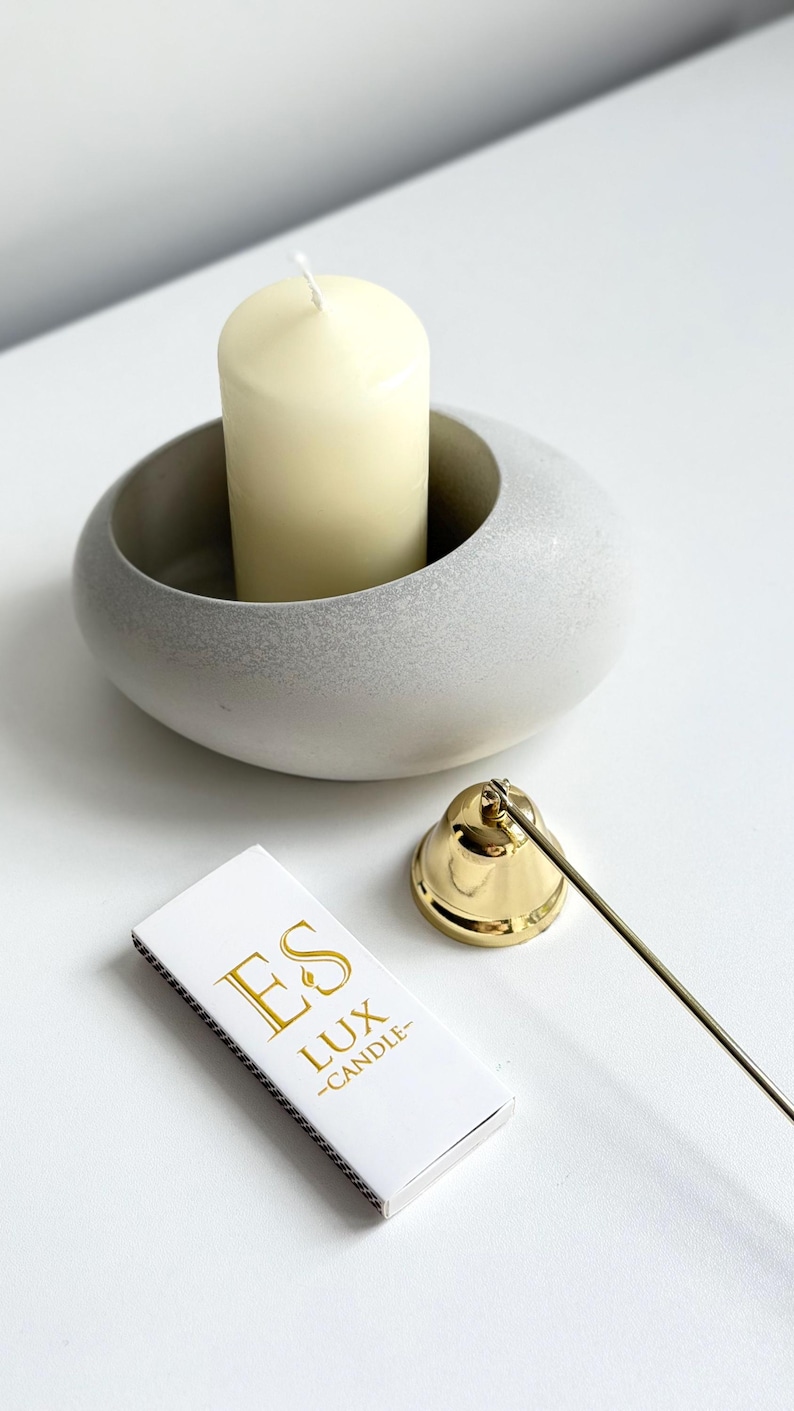 Modern Concrete Pillar Candle Holder, Minimalist Sculptural Home Decor