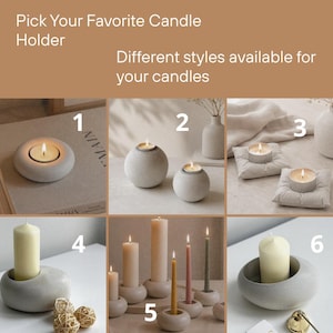 Concrete Candle Holder, Modern Holder for Neutral Decor