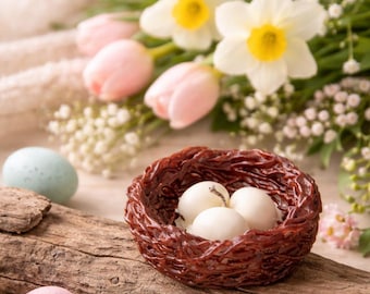 Easter Centerpiece Candle, Soy Wax Bird Nest Egg Candle, Spring Table Decor, Scented or Unscented