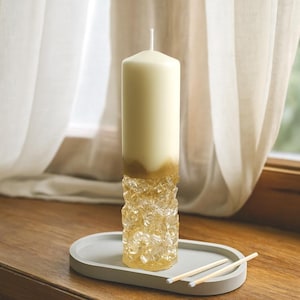 Luxury Crystal Decorative Pillar Candle Modern Home Decor Accent – Sculptural Statement Centerpiece for Elegant Interiors and Styling Spaces
