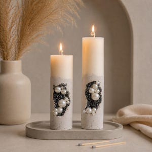 Pearl Candle for Elegant Table Decor and Wedding Centerpieces