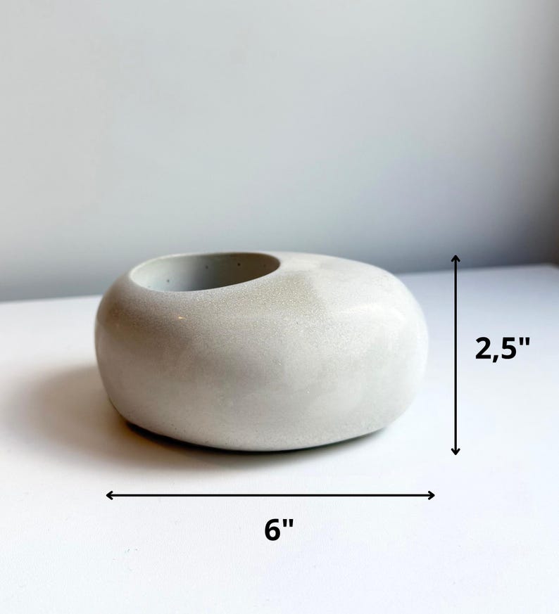 Modern Concrete Pillar Candle Holder, Minimalist Sculptural Home Decor