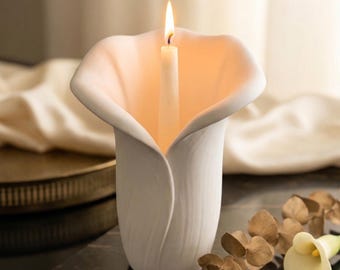 Calla-Lilien-Kerze, blumenförmige skulpturale Kerze für modernes Wohndekor