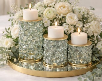 Luxury Crystal Candle Holder • Modern Centerpiece • Elegant Home Decor Gift