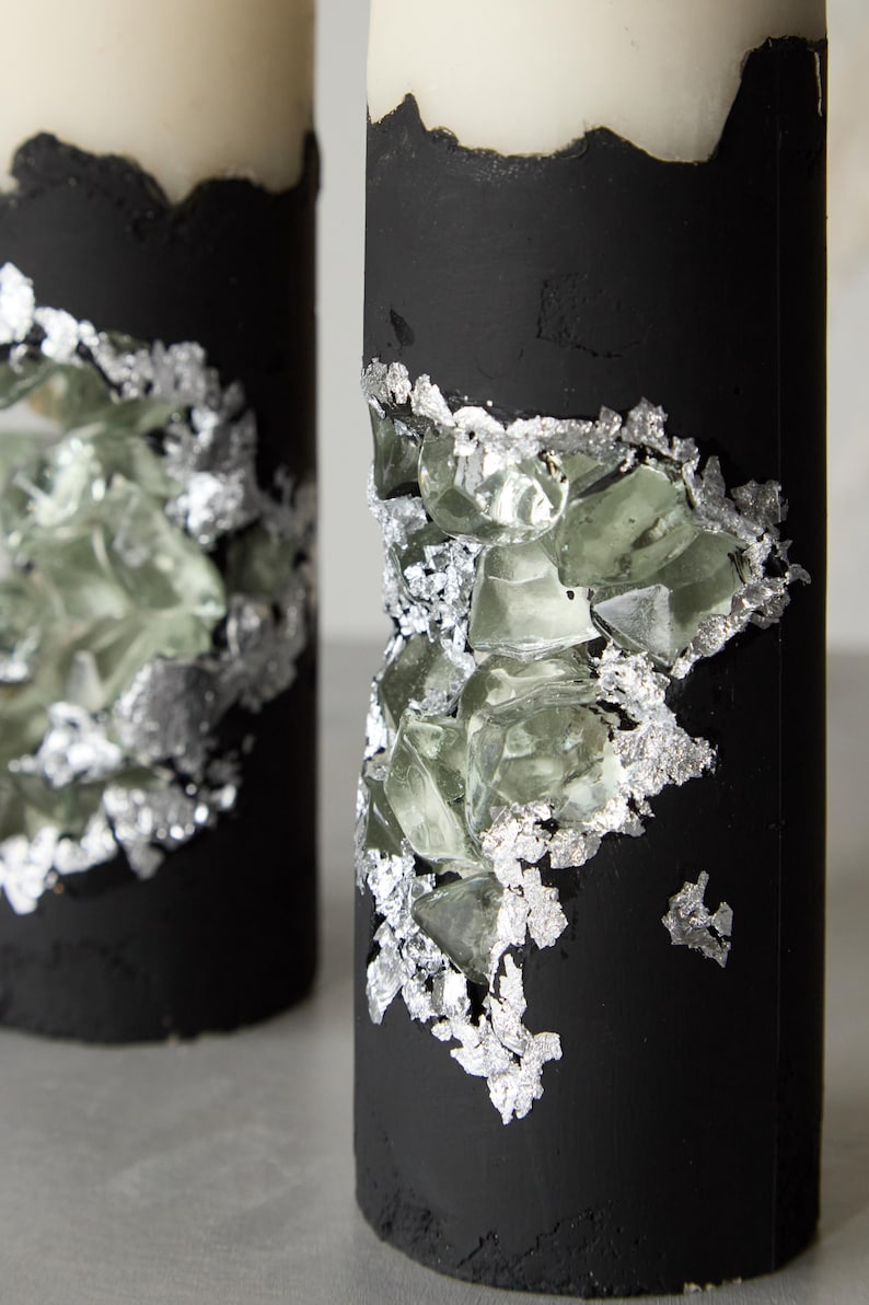 Modren Candle Modern Pillar Candle With Crystals | Luxury Handmade Decorative Candle ...