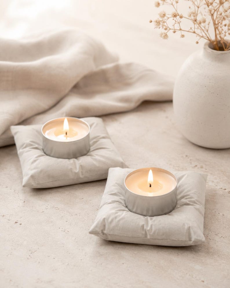 Concrete Candle Holder, Modern Holder for Neutral Decor
