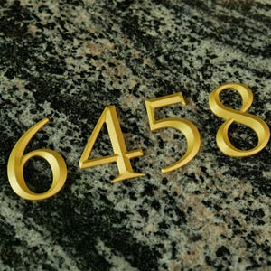 Custom brass house number, brass alphanumeric, metal house number,brushed gold sign,personalized vintage address mailbox number house number