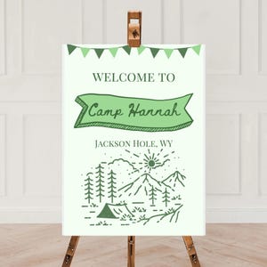 Camp Bachelorette Welcome Sign Bundle, Invitation & Camp Rules, Bachelorette Party Decor, Last Trail Before the Veil, Itinerary Template