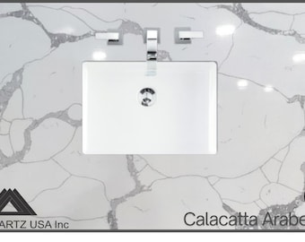 Custom Quartz Countertop, Bathroom Vanity Top, Single Sink, Vessel sink, Sink Integrated Custom Quartz Countertop, Custom Kitchen Sink