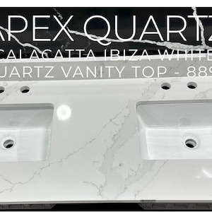 Custom Quartz Countertop, Bathroom Vanity Top, Single Sink, Vessel sink, Sink Integrated Custom Quartz Countertop, Custom Kitchen Sink