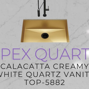 Custom Quartz Countertop, Bathroom Vanity Top, Single Sink, Vessel sink, Sink Integrated Custom Quartz Countertop, Custom Kitchen Sink