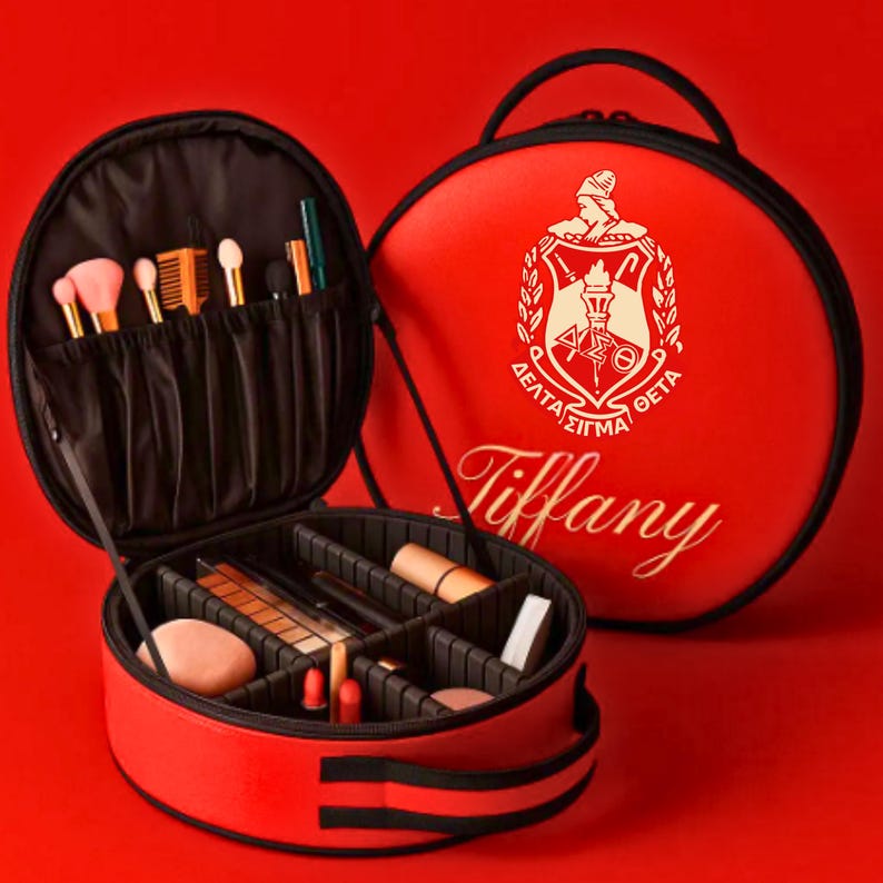 Personalized Delta Sigma Theta Makeup Bag | Custom DST Cosmetic ...