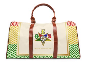 Order of the Eastern Star Logo Waterproof Travel Bag | Fraternal Lodge Duffle