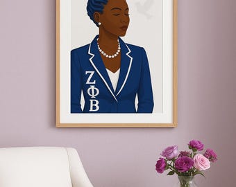 Zeta Phi Beta Wall Art | Digital Download | Finer Womanhood Print | Sorority Decor |