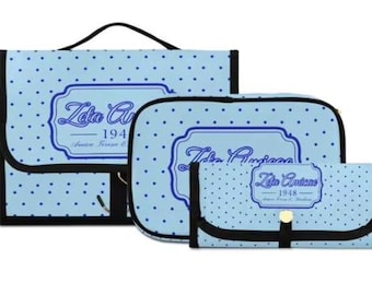 Zeta Amicae Travel Makeup Bag Set | 3 Piece Cosmetic Organizer | Personalized Gift for Her