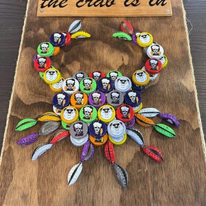 Bottle Cap Crab Art Fat Head Brewery