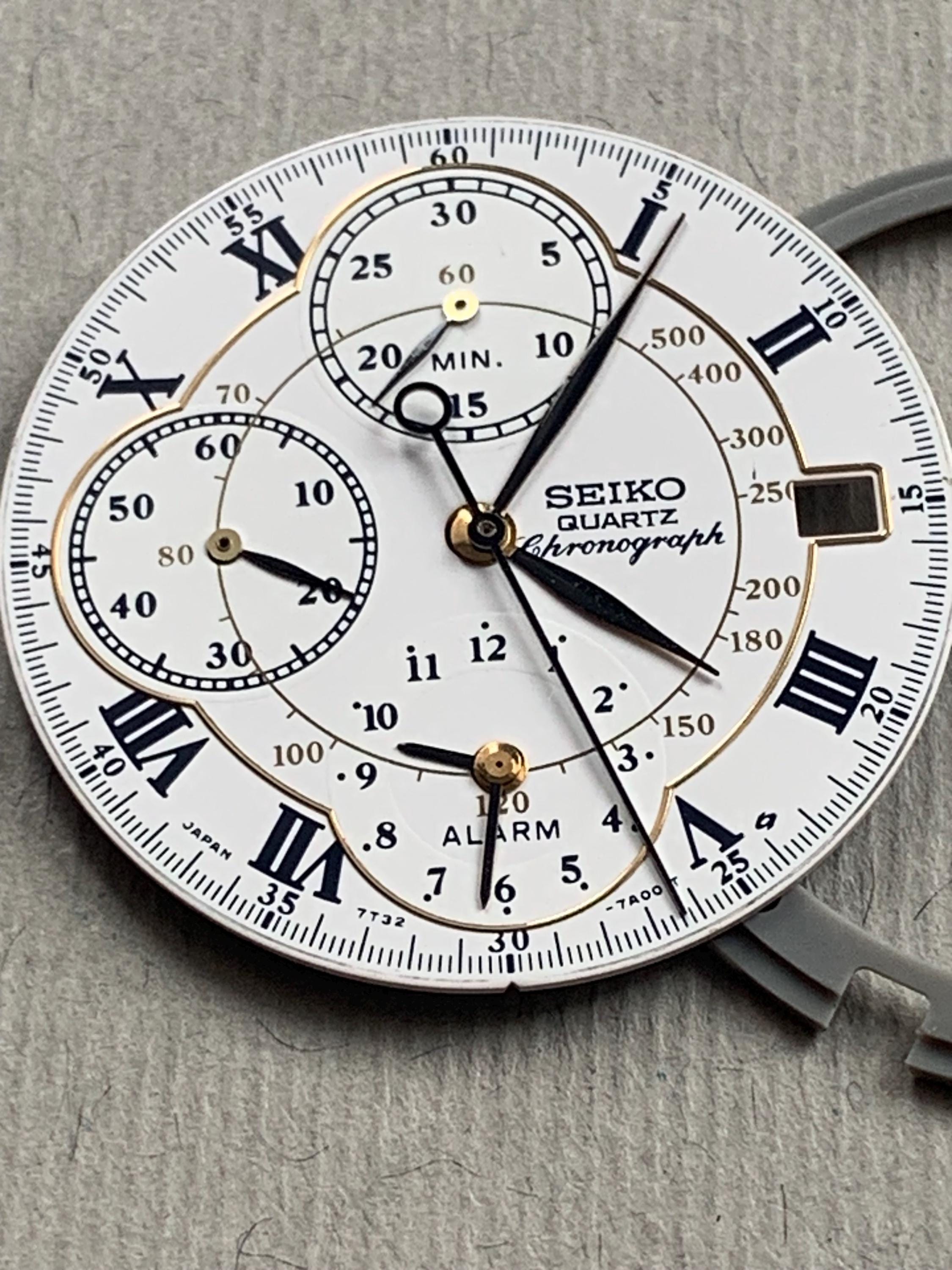 Montre Homme Vintage Seiko 7T32-6G20 - Mouvement Quartz - Incomplète / À Réparer Ou Pour Pièces