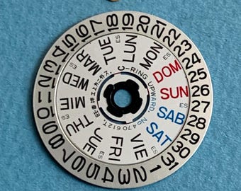 Seiko 8123 Day Date Wheel Set English Spanish Original Watch Parts