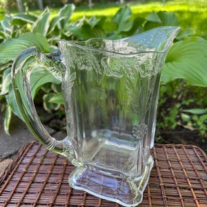 Antique Glass Water Pitchers - Etsy