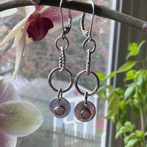 Opal Dangle Earrings, Carnelian Dangle Earrings, Handmade Silver and Stone, Birthstone Earrings, Gift for Her, Boho Chic Styling, Elegance