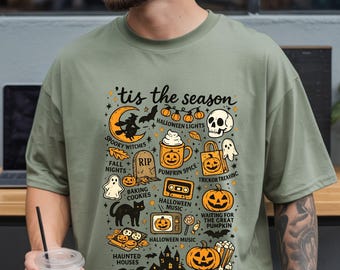 Tis The Season Halloween Shirt Spooky Fall Pumpkin Graphic Tee Gift
