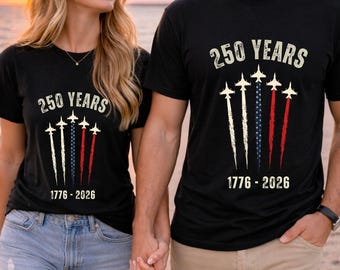 USA 250 Years Jet Fighter Shirt, Patriotic Independence Day Tee 1776-2026