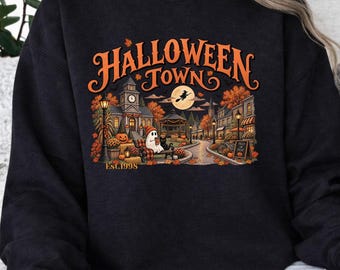 Halloween Town Shirt, Spooky Autumn Village T-Shirt, Ghost Pumpkin Halloween Tee, Fall Gift