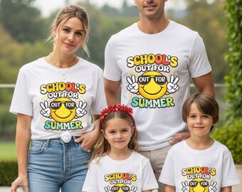 School's Out For Summer Smiley Face T-Shirt, Teacher Last Day Shirt