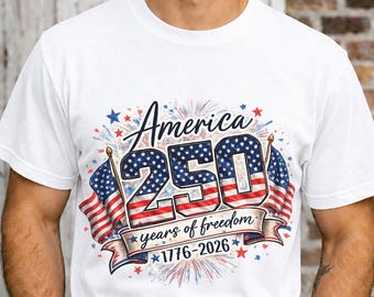 Retro Independence Day Shirt, America 250 Years of Freedom Tee